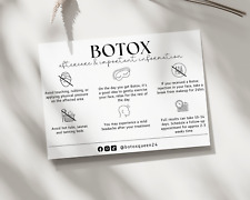 Botox care card / Custom beauty cards - Pack of 20 - A6 in size