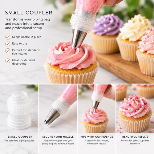 Small cake piping couplers - 2x,