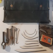 Vintage British Leathercraft Saddler’s Tool Kit – Milwards, Punches & Needles