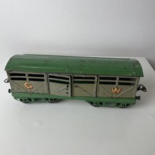 HORNBY O GAUGE 1930s GWR NO.2 CATTLE WAGON. Grey/Blue