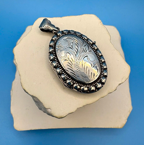 Vintage sterling silver oval - silver,
