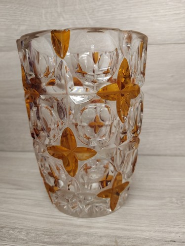 Vintage vase heavy amber - heavy,