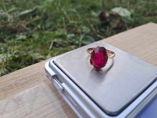 vintage Russian Soviet Ring  Gold 583 14k Ruby Ring
