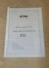 Arboga Radial Drilling Machine Operating & Parts List
