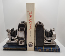 Vintage Bookends Old Camera Design 6" 15cm Tall Country House Cottage Rare