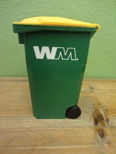 WASTE MANAGEMENT GARBAGE TRUCK MINI REPLICA TRASH BIN GREEN WITH YELLOW LID