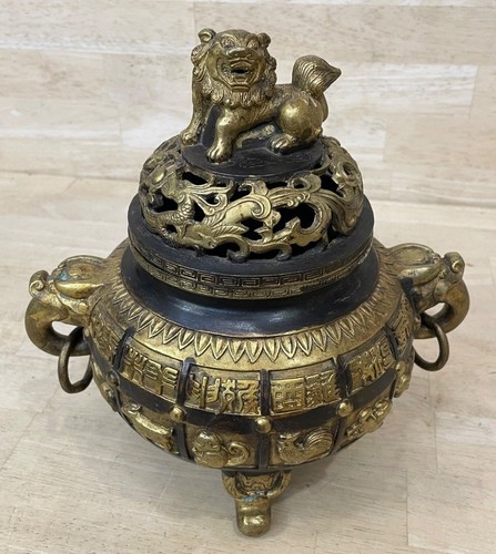 Vintage chinese bronze censer - vintage,