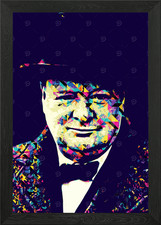 Winston Churchill Framed Wall Art Poster Canvas Print Picture