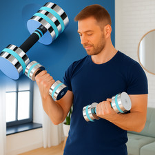 Ultra-Compact Chrome Steel Adjustable Dumbbell Set with Foam Anti-Slip Grip