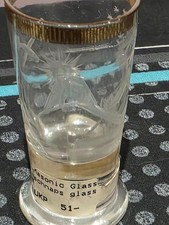 Masonic Bohemia Crystal Port Glass Wheel Engraved Various Masonic Symbols