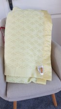 Vintage Whitney Courtelle Cellular Waffle Blanket Satin Edge Yellow Lemon Double