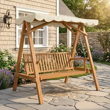 2 Seater Wooden Wood Garden