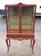 VINTAGE BURR WALNUT VENEERED DISPLAY CABINET     DELIVERY AVAILABLE