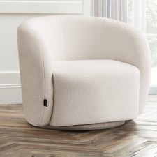 Round Boucle Fabric Sofa