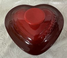 Le Creuset Stoneware Heart Ramekin d'Amour w/ Lid - Deep Red - Oven Ware