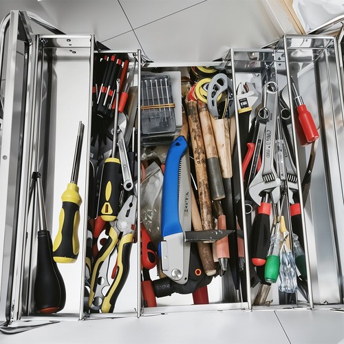 Metal folding tool box chest - metal,