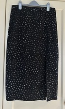 Oasis Women's Skirt - Black/Sparkle - Back Zip & Side Split Size UK 12 Festive