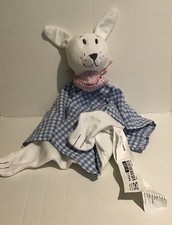 Ikea Fabler Kanin Bunny Rabbit White & Blue Gingham Comforter Soft Toy