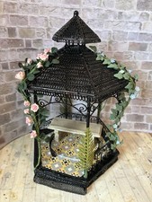 Dolls House 1/12 Scale Miniature Customised Garden Victorian Gazebo & Bench Ooak