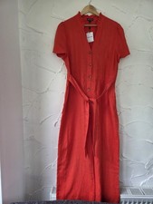 Whistles Size 18 Emmie 100%  Linen Jumpsuit Red New