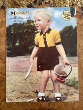 Baby Knitting Patterns 3 ply Jumper & Shorts 23” Marriners 117