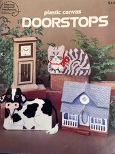 Plastic Canvas Doorstops American School of Needlework 3058 Cat Cow Clock House