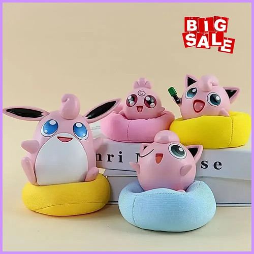 4pcs set jigglypuff wigglytuff - jigglypuff,