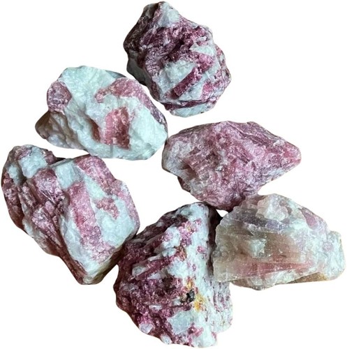 Raw pink tourmaline crystal - tourmaline,