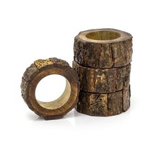 Set Of 4 Rustic Wooden Tree