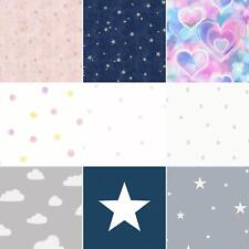STARS POLKA DOTS HEARTS CLOUDS WALLPAPER KIDS NURSERY BEDROOM PLAYROOM DECOR