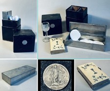 Antique Catholic Holy Communion Set in Leather Travel Case French Missal Bible