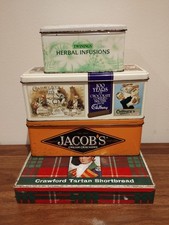 Vintage Jacob's Crackers Cadbury's Fingers, Crawford Shortbread and Twining Tins