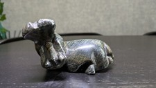 Large 4” Vintage Zuni Fetish Stone Carving Hippo Figure Sculpture (1)