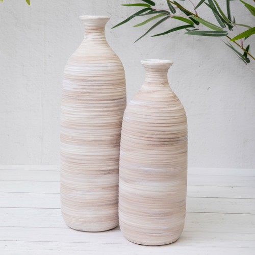 Natural rustic stoneware vase - natural,