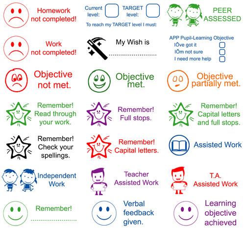 Teacher rubber stamps - stamps, self