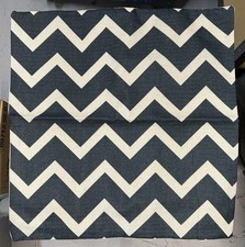 Cushion Covers set of 2 -Black & White Zig Zag Stripe Black/Light Torpe, Hessian