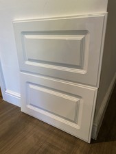 GLOSS WHITE 2 X  600mm X 360mm KITCHEN DRAWER FRONT SET STOCK DZ725