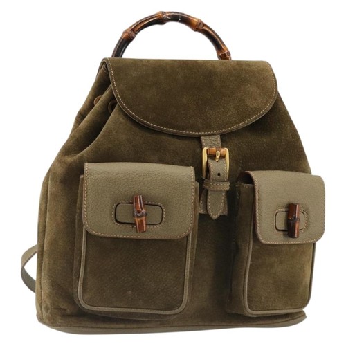 Gucci backpack suede khaki - backpack,