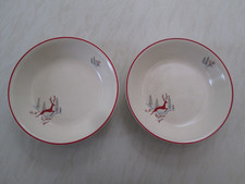 Crown Devon soup or dessert bowls in the Stockholm / leaping deer design x 2