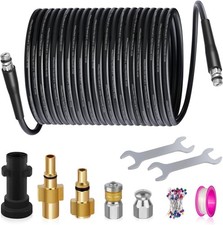 15M Pressure Washer Drain Pipe Sewer Blockage Hose Cleaning Kit with Jet Nozzle