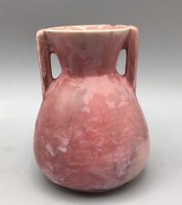 Vintage Shorter & Sons Handled Vase With Mottled Pink Glaze