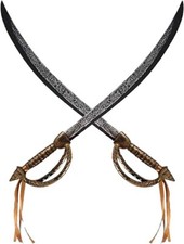 2 X Deluxe Pirate Sword Party Pirates Costume Cutlass Fancy Dress Adult Kids