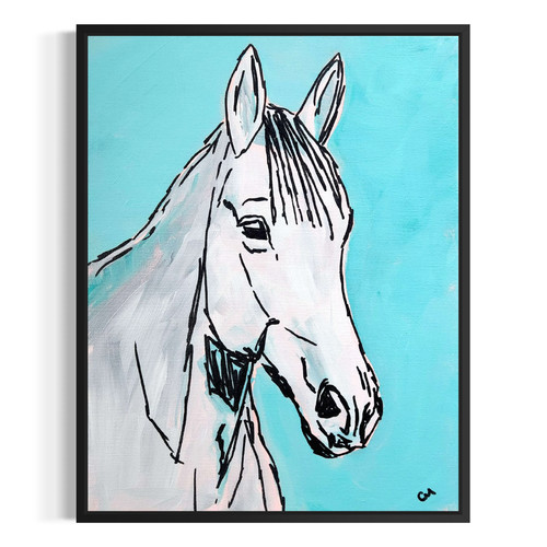 Original abstract horse 11x14 - horse,