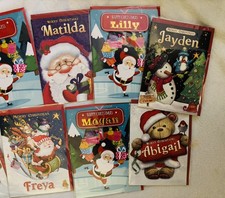 Personalised Names Children Kids Quality Christmas Card Santa Reindeer Snowman