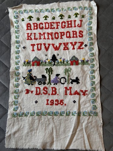 Vintage 1930s cross stitch - vintage,