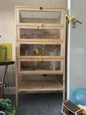 Large 4-Tier Wooden Hamster Cage with Many Accessories – 60x40x120 cm