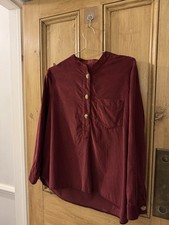 Toast OAS  Berry Needlecord Grand Pa Collar Blouse-SIZE 14