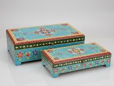 Two Indian Boxes Hand Painted