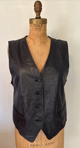 Vtg women black leather - black,