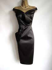Coast black bow bardot wiggle pencil dress size 10
